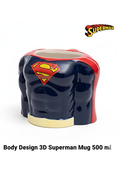 Space License Bood Design Superman 3D Figürlü Seramik Kupa 500 ml - Özel El Y...