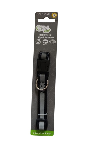 Tiny Kiwipets Adjustable Dog Collar Grey-Black