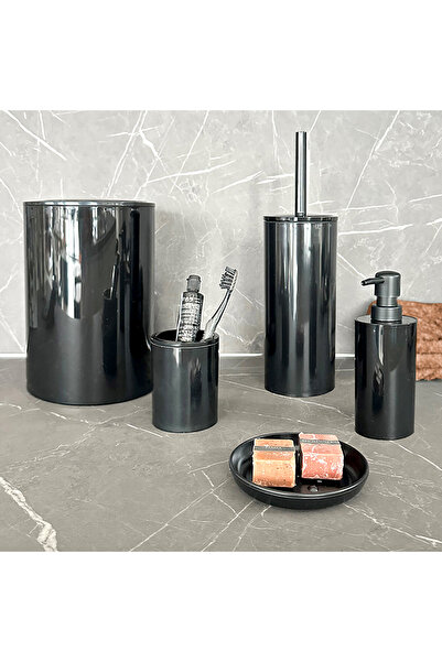 Prima Nova Flores 5-Piece Bathroom Set - Black