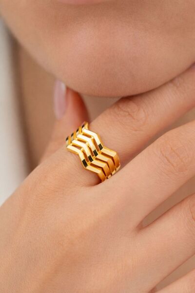 Çgk Çiğdem Gürel Kuyumculuk 8 Ayar Altın Modern Geometrik 4 Sıra Zikzak Ajda ...