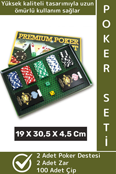 Wintoup Luxery Texas Holdem Casino Blackjack 100 Poker Çipi 2 İskambil Kağıdı...