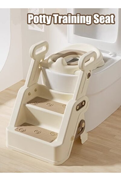 Generic Potty Training Seat Kids Toilet Training Seat with Step Stool Foldable Potty Chair Height Adjustable