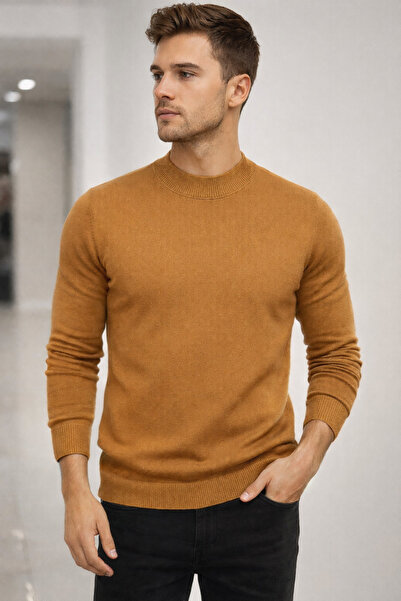 Tony Montana Extra Slim Fit Half Turtleneck Men's Sweater