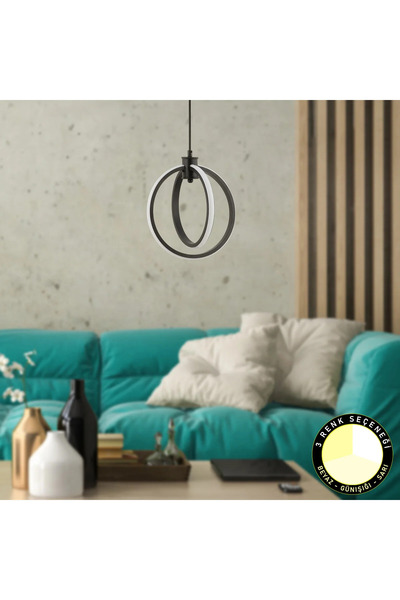 HubRom LINUX 3761-01-BLL Μαύρος πολυέλαιος LED 25x90 cm 34W Θερμό / Ουδέτερο ...