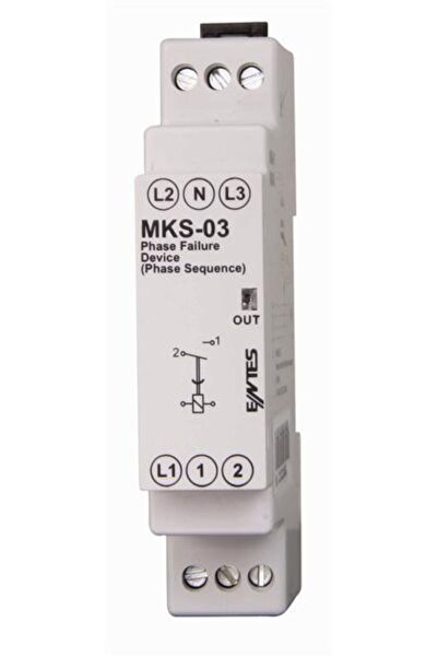 ENTES Mks-03 Faz Sıralı Motor Koruma Rölesi Yassı Tip, M1132