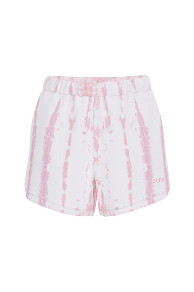 Guess V5GD11KCRQ0F6EX TIE-DYE SHORT Ροζ ελαστική μέση με χαλαρό σχέδιο γυναικ...