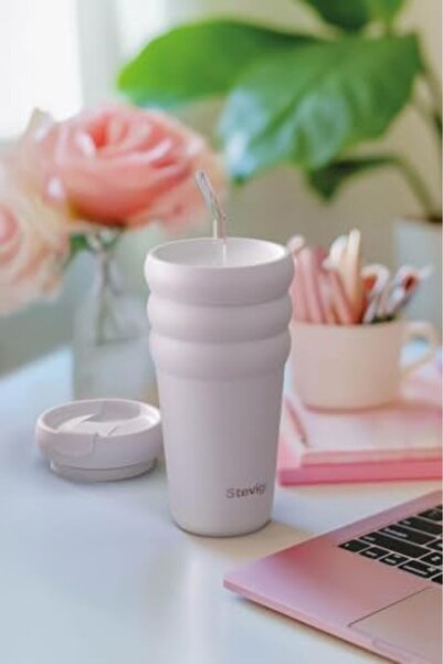 BRF BezSell 3 Bubble Two-Cap Straw Tumbler Thermos Steel 600 ML Lilac Indian ...