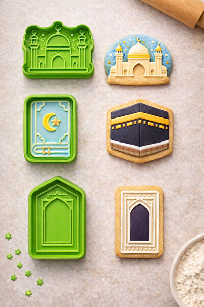 Adana Pasta Malzemeleri RAMAZAN KURABİYE KALIBI KESİCİ VE DAMGASI SETİ 3D-067...