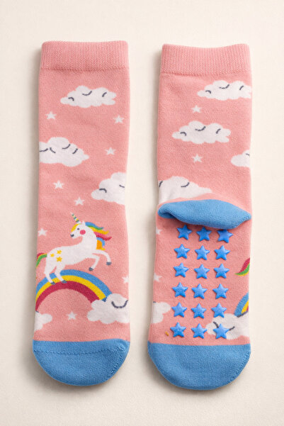 Katia&Bony Момичешки чорапи с мотив еднорог, розови