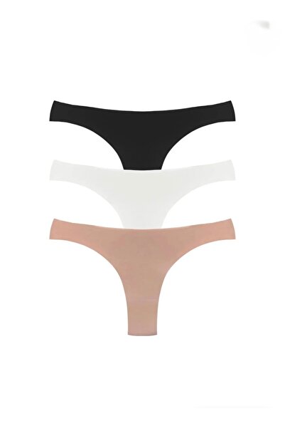 Dominant 3'lü Kadın Lazer Kesim Brezilya Külot-İz Yapmaz Pamuklu