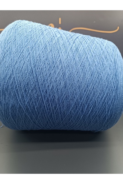 Pİ Yarn خيط حياكة يدوي 100% قطن 500 جرام أزرق