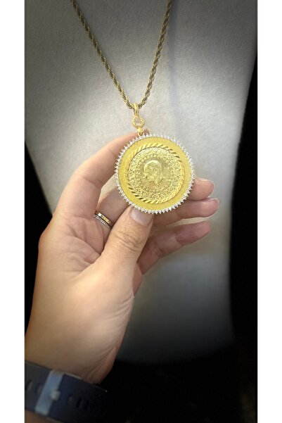 Beyzak Altın Kaplama Armut Kolye Tam Altın için Çerçeve 60 cm