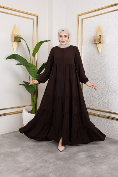 Butik Medine İpeği 5 Kat Büzgülü Mevlana Feracce