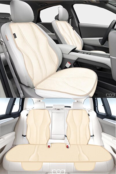 Bod Set de perne pentru scaune auto din seria Aegean, cu pene din Thailanda, husă de protecție pentru scaun, set față-spate, bej