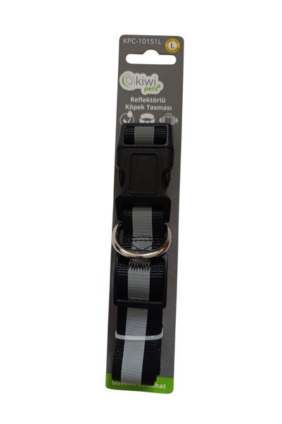 Tiny Kiwipets Adjustable Dog Collar Grey-Black