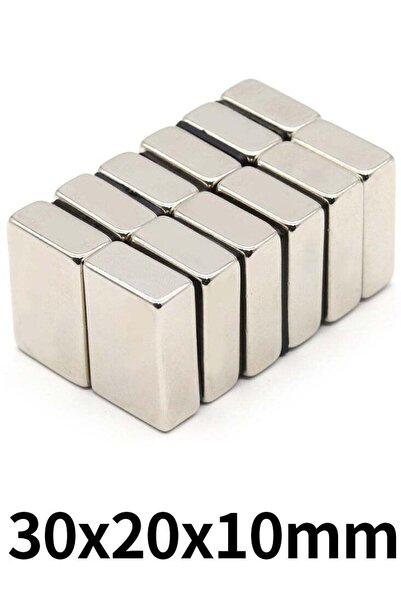 Generic قطعتان من مغناطيس النيوديميوم، 30 مم × 20 مم × 10 مم، N35 NdFeB، كتلة مغناطيسية دائمة فائقة القوة