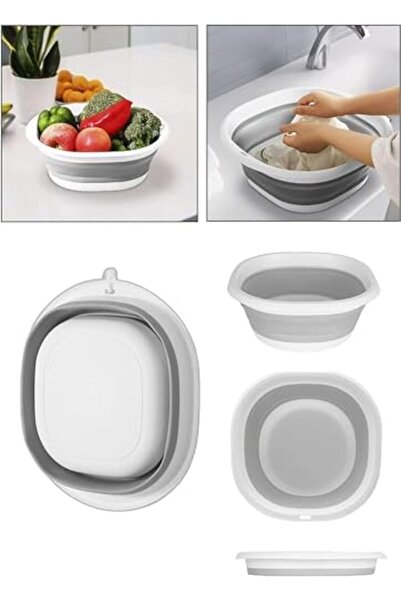 BRF Nwoteknoloji Foldable Silicone Basin, Accordion Plastic Basin, Foldable B...
