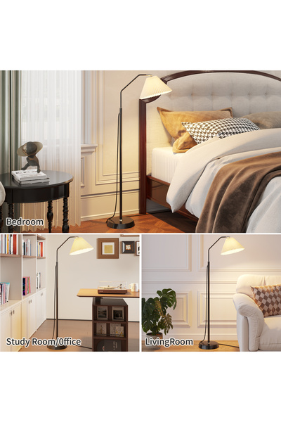 Sheinhome مصباح أرضي ذكي يعمل بتطبيق للتحكم عن بعد - مصباح LED عمودي بقوة 12 واط بثلاثة ألوان قابلة لتعديل درجة الحرارة