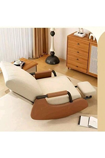 Tiokkss كرسي هزاز عصري قابل للإمالة، مبطن، مزود بجيب جانبي ومسند للقدمين، منا...