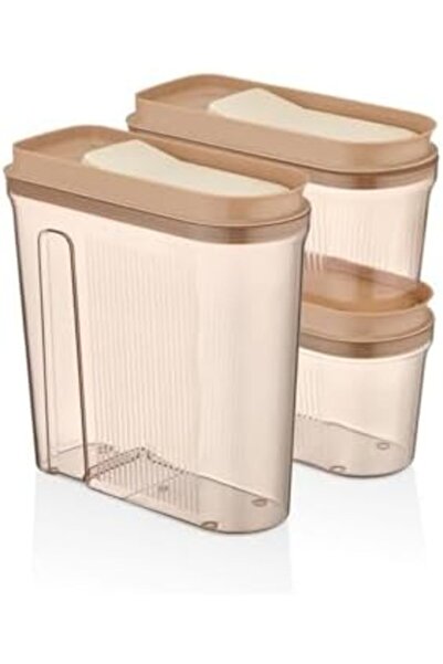 BRF Bezsell Luxury Food Storage Container, Transparent Smoked Set of 3 (4 Lt+...