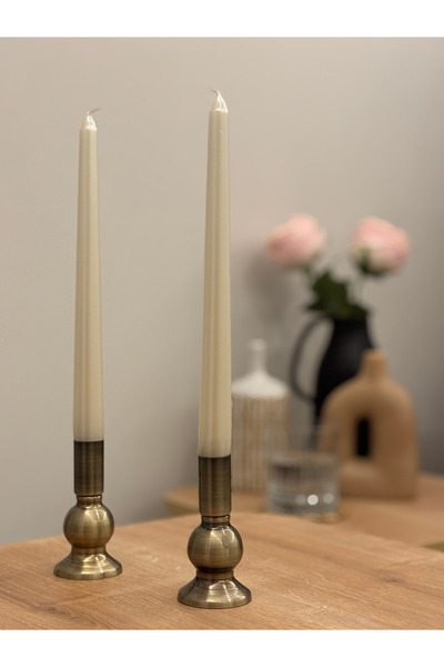 LUXAY HOME ESKİTME KAPLAMALI 2'Lİ FANCY ŞAMDAN & MUMLUK SETİ