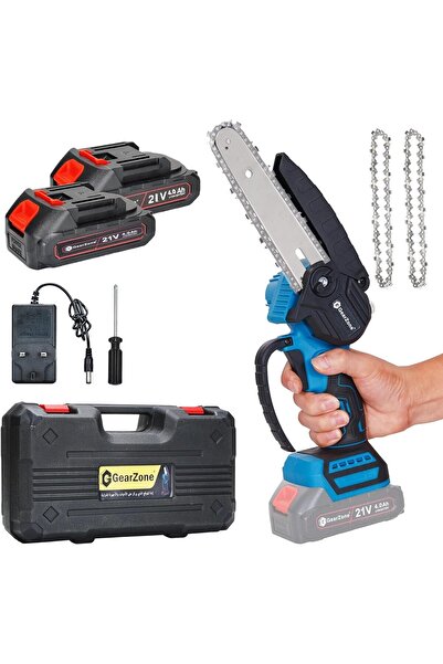 GearZone Cordless Mini Chainsaw 6 Inch, Battery Powered