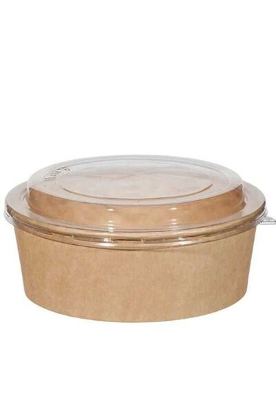 Kumsal Mutfak Ambalaj Kraft Karton Salata Kasesi 1100 cc (25 adet)