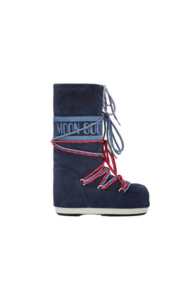 MOON BOOT Women's / Girls' Boots 80D1403050-F017 Icon Suede Laces Blue Navy