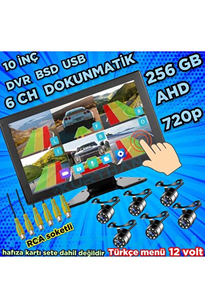 Navistar AHD 720p RCA BEYAZ LEDLİ KELEBEK KAMERA 6 KANALLI 10 İNÇ DOKUNMATİK ...