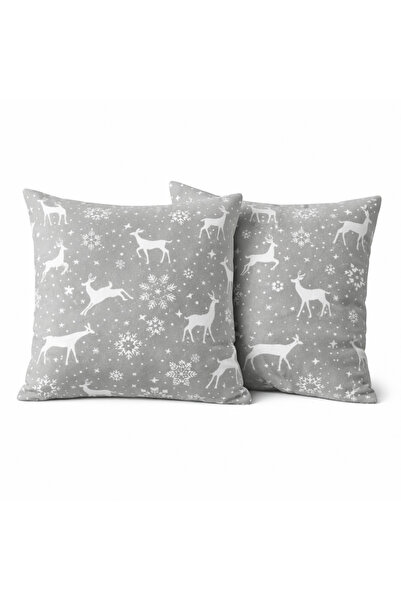 NazeninHome Decorative Throw Pillow 100% Cotton 40X40 cm Flannel Flannel Navidad