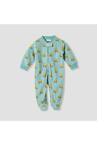 Juniors بدلة نوم من الصوف بنقشة سيارات وأكمام طويلة