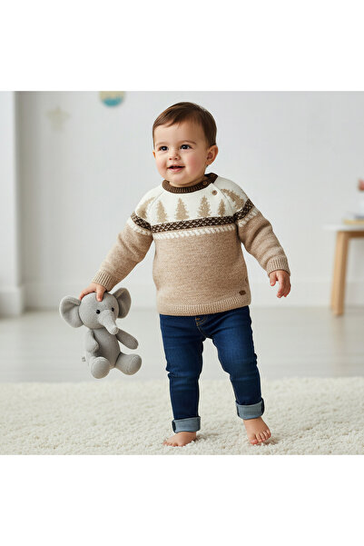 giggles كنزة صوفية مطبوعة بنقشة شجرة بأكمام طويلة