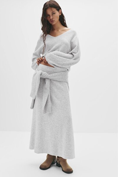 Pull & Bear Yumuşak triko midi etek