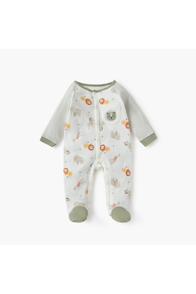 Juniors بيجامة نوم بنقشة جلد الحيوانات بأكمام طويلة