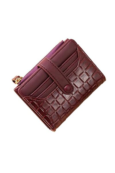 JZS women's leather wallet, classic red, with RFID protection and ID window