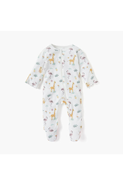 Juniors بدلة نوم مطبوع بأكمام طويلة وسحاب إغلاق