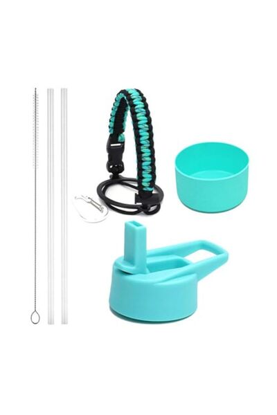 JZS Wide-Mouth Straw Lid & Accessories Set for Hydro Flask Water Bottle (Green)
