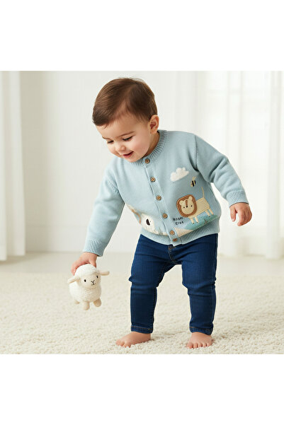 Juniors كارديجان مطرز بأزرار للإغلاق