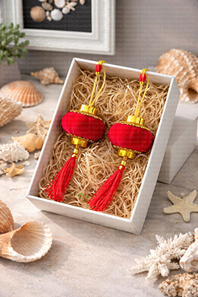 Seashell Rio Dekoratif Kırmızı Çin Feneri Asma Süs 2’li Paket