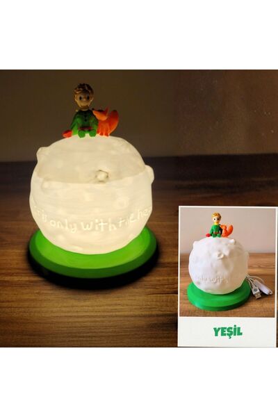 Tavşan Yumi Küçük Prens Ay Gece Lambası – Çocuk Odası Dekoratif LED Masa Lamb...