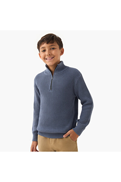 Juniors كنزة بياقة عالية وأكمام طويلة