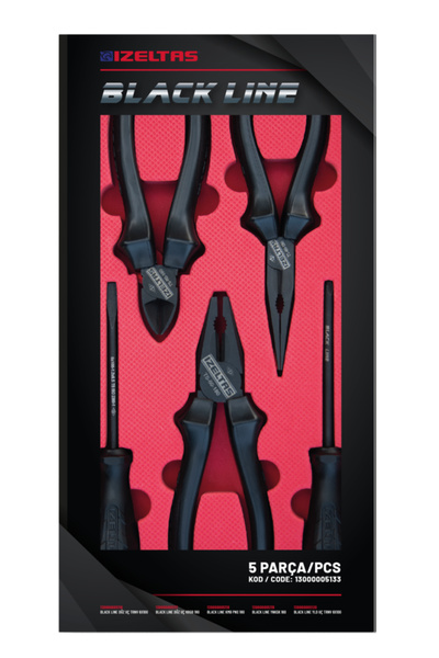 İzeltaş Black Line Profesyonel 5 Parça El Aleti Seti - Özel Seri Siyah Kaplama