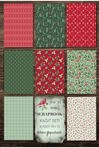 SooPRINT Yeni Yıl Temalı Sticker Kağıt Seti - Scrapbook / Defter / Ajanda / Ç...