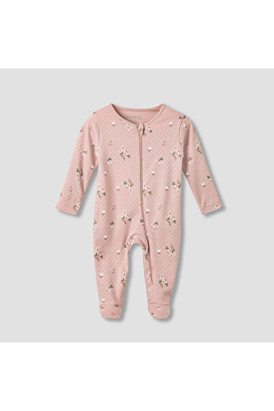 Juniors بيجامة نوم مغلقة القدمين بطبعة زهور وأكمام طويلة