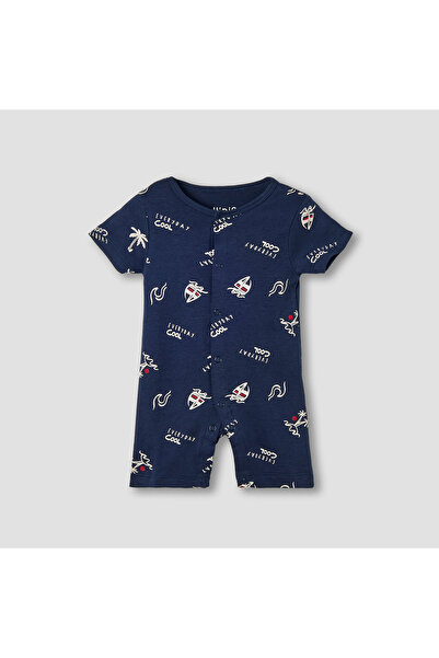 Juniors جمبسوت مطبوع عليه صورة قارب شراعي بأكمام قصيرة