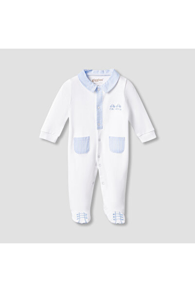 giggles بدلة نوم مخططة بأكمام طويلة وأزرار للإغلاق