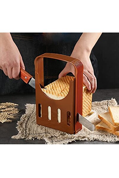 Bukela 1PC New Toast Bread Slicer Plastic Foldable Loaf Cut Rack Cutting Guide Slicing Tool Kitchen Accesso