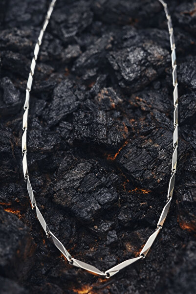 OSMANLI GÜMÜŞ Men's Steel Necklace - 2 mm Thin Polite Model Elegant Men's Chain