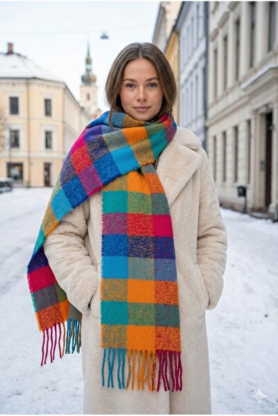 Benann Women's Colorful Patterned Scarf -Shawl