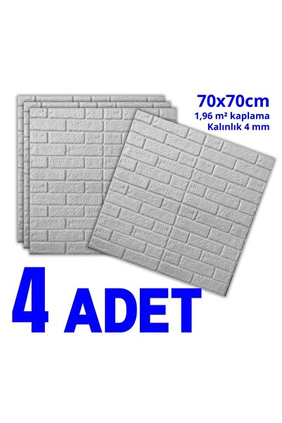 HORECA MARKET 3D Kendinden Yapışkanlı Duvar Paneli -4'li Set-70x70cm - Ses ve...